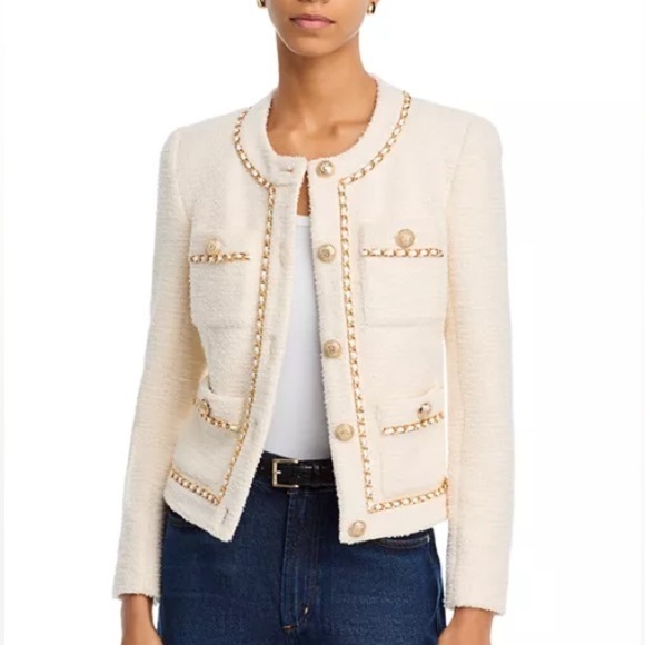Generation Love Jackets & Blazers - NWT Generation Love New York Velma Tweed Jacket Preppy Cream Gold Sz XL